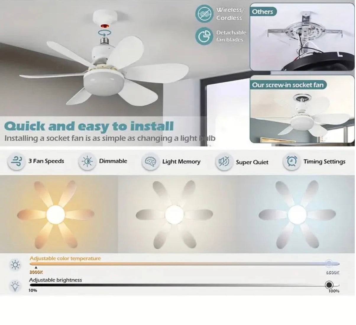 Ventilateur de plafond avec LED